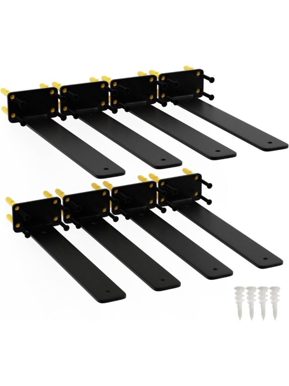 12 Inch Floating Shelf Brackets - 8 Pack, Heavy-Duty Carbon Steel, Rustic Wall